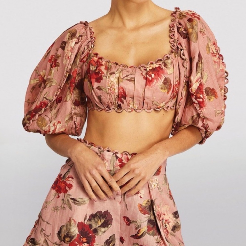 Zimmermann Floral Pink Crop Top